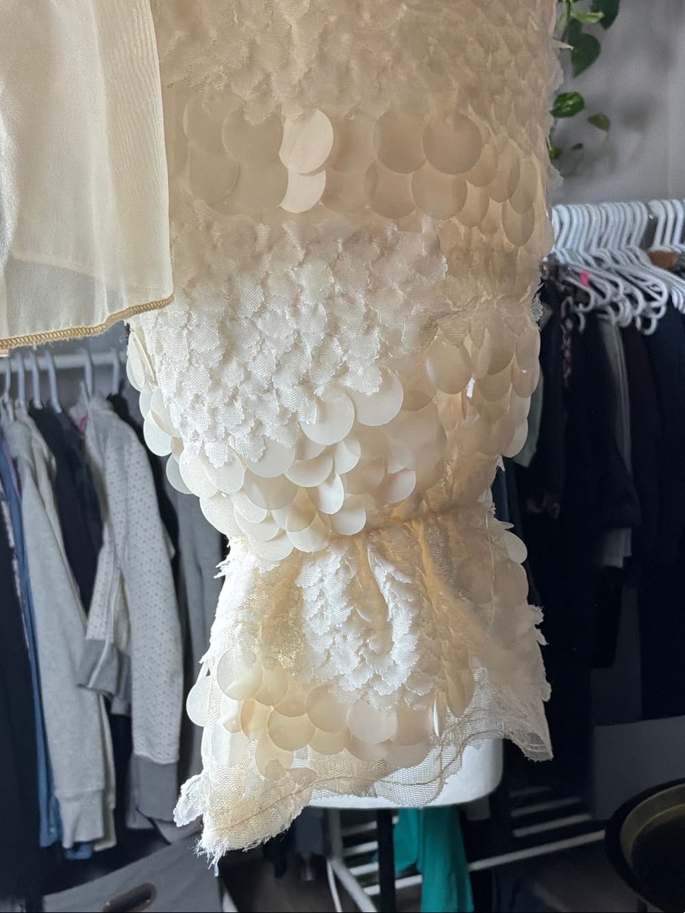 ZARA | NWT SEQUIN RUFFLE SHEER PEPLUM TOP - Picture 7 of 8